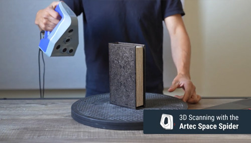 Artec Space Spider Handheld 3D Scanner Demo: 3D Scanning A Book