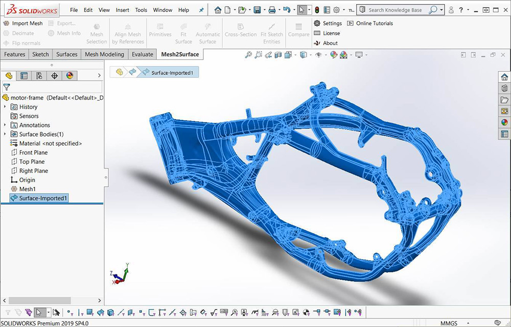 QUICKSURFACE for SOLIDWORKS screenshot