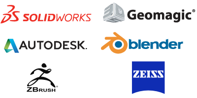 Imported to SOLIDWORKS, Autodesk, Blender, Geomagic, Zeiss and Zbrush