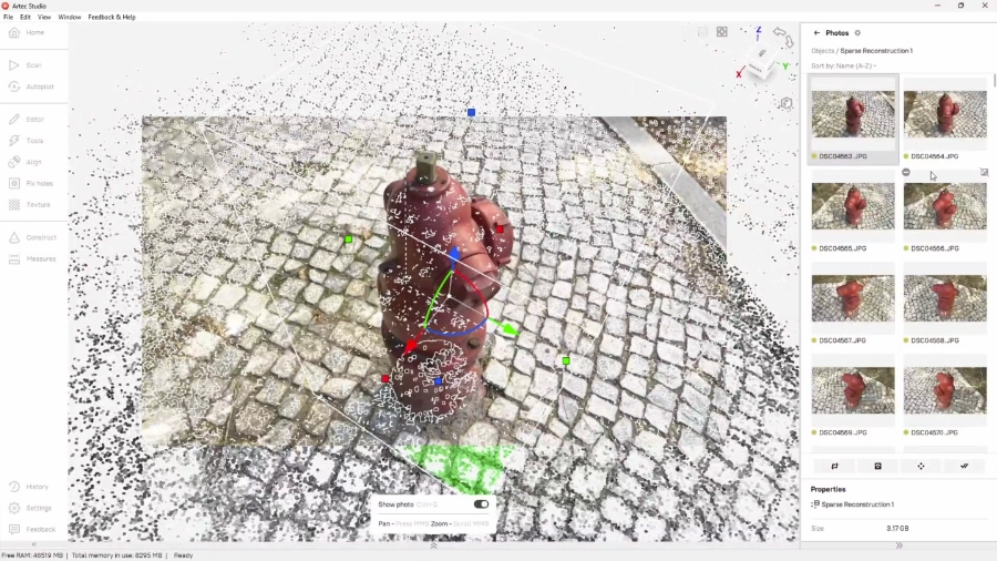Artec Studio AI Photogrammetry alignment