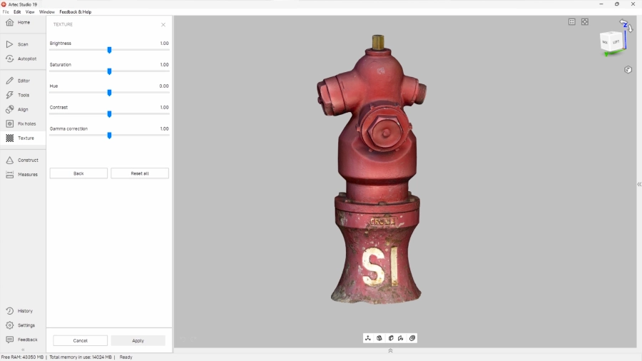 Artec Studio fire hydrant