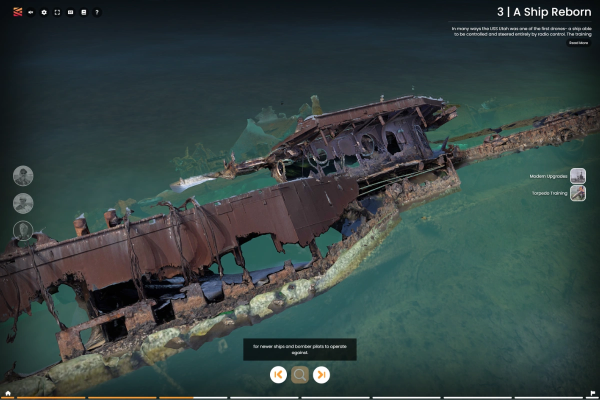 virtual tour of the Forgotten Ship of the USS Utah Memorialn