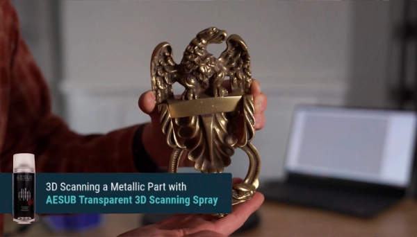 Aesub Transparent: Eliminate Reflection on Metallic Surfaces for 3D Scanning